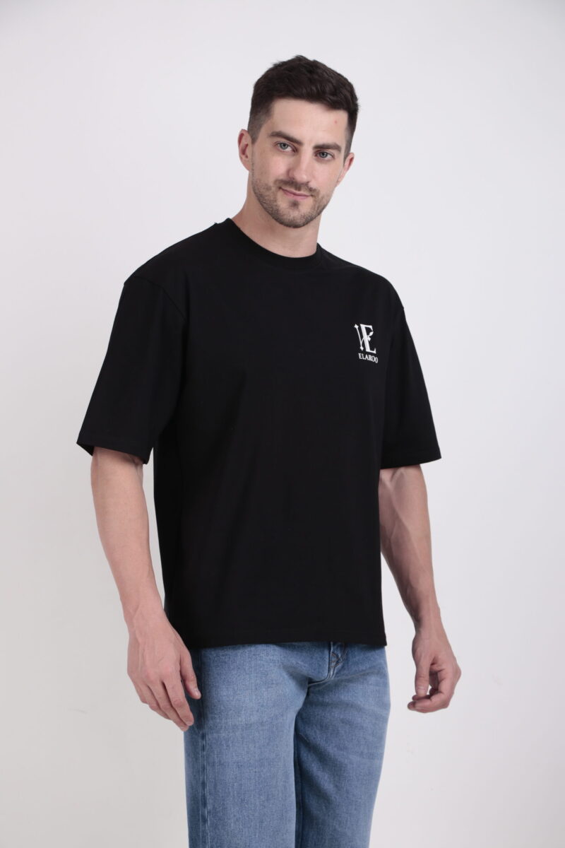 Black Drop Shoulder Tshirt - Image 2