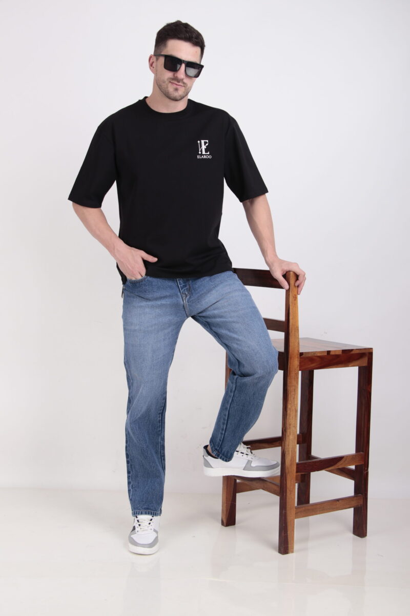 Black Drop Shoulder Tshirt - Image 5