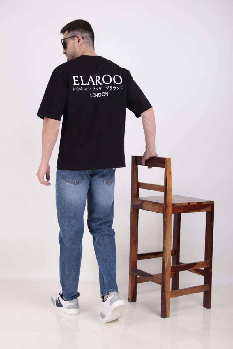 Black Drop Shoulder Tshirt - Image 4