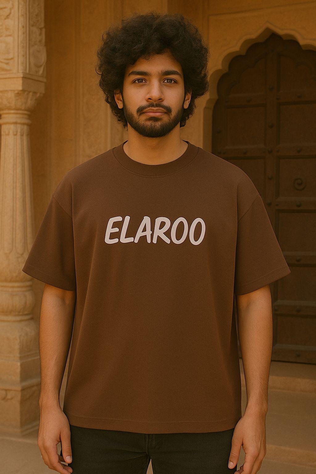 Elaroo Elegant Graphic Tee- Coffee Brown