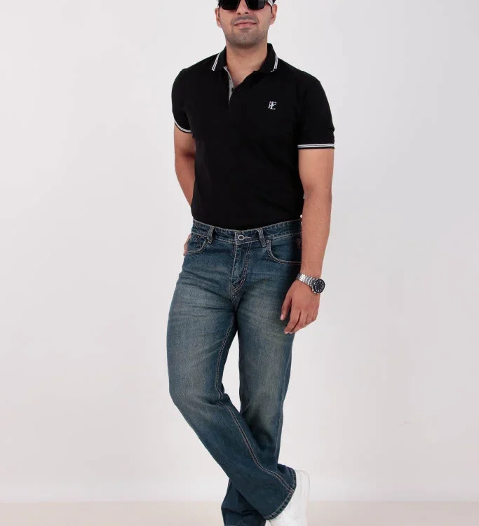 ELAROO GREEN TINTED WASHED STRAIGHT FIT DENIM