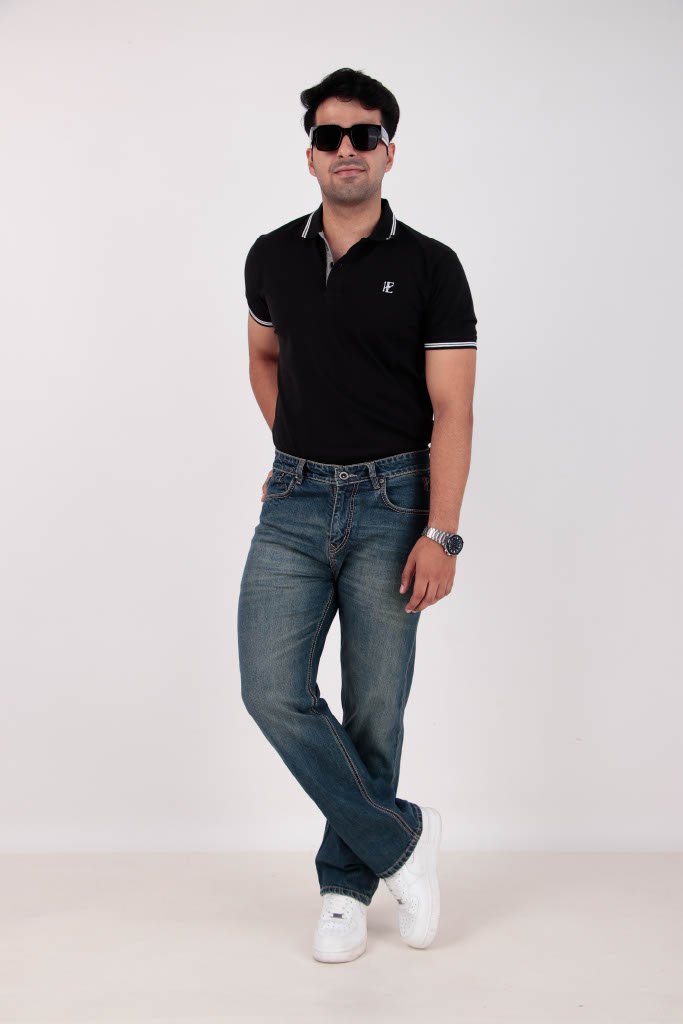 ELAROO GREEN TINTED WASHED STRAIGHT FIT DENIM