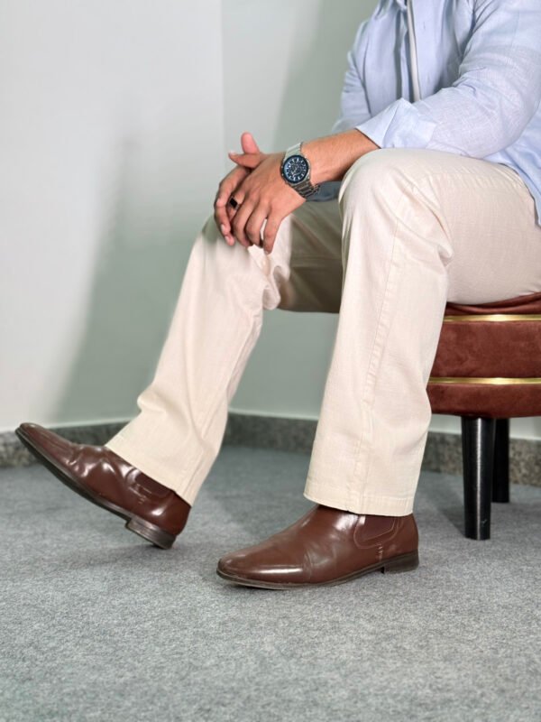 Elaroo Off-White Linen Trouser