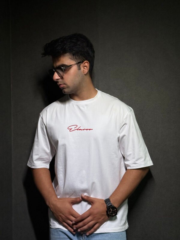 Elaroo drop shoulders white T-Shirt