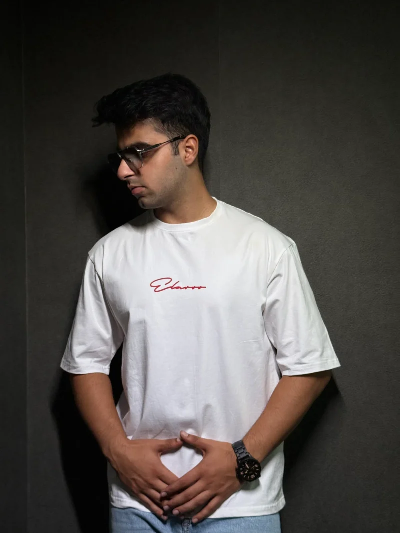 Elaroo drop shoulders white T-Shirt