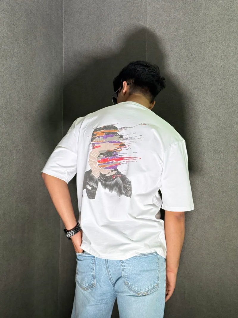 Elaroo drop shoulders white T-Shirt - Image 4