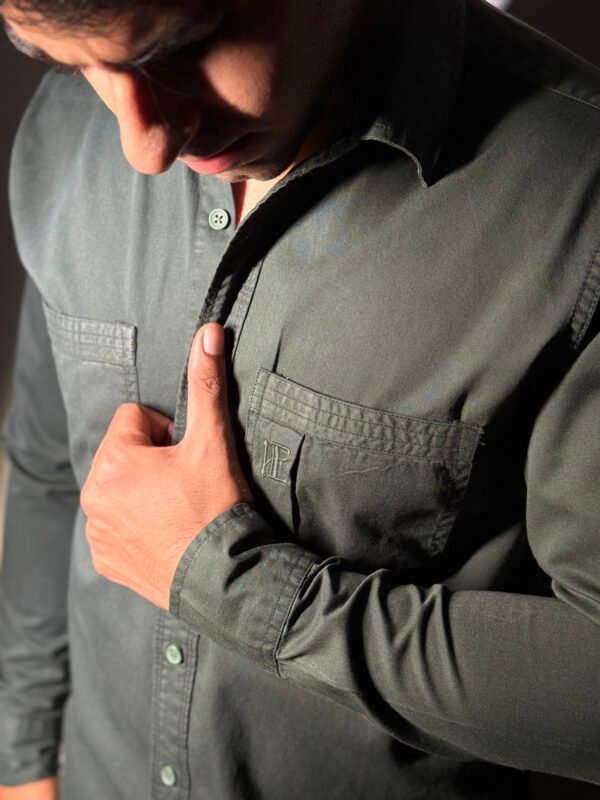 Elaroo Teal Green Dual-Pocket Shirt - Image 2