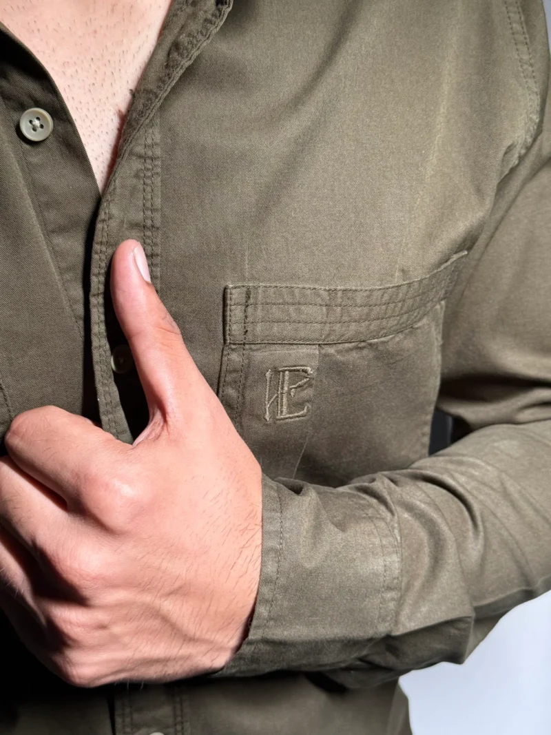 Elaroo Olive Green Dual Pocket Shirt - Image 2