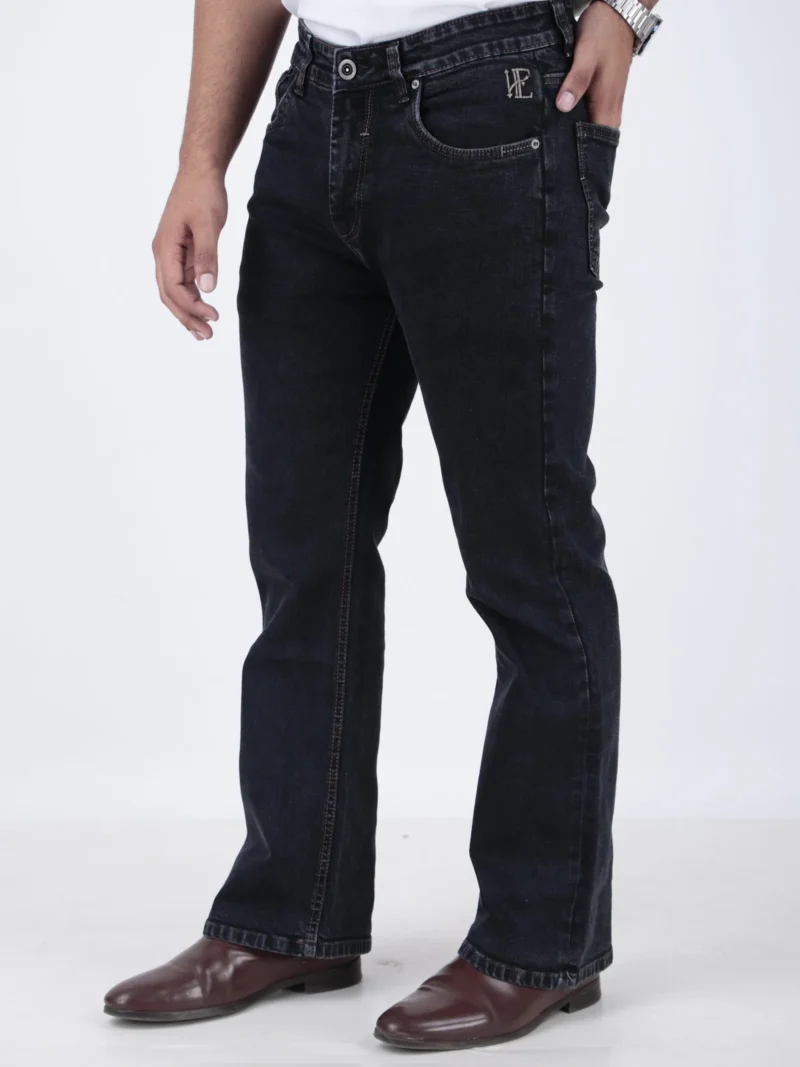 ELAROO RAW FINISH AND BURGUNDY OVERDYED  BOOTCUT DENIM