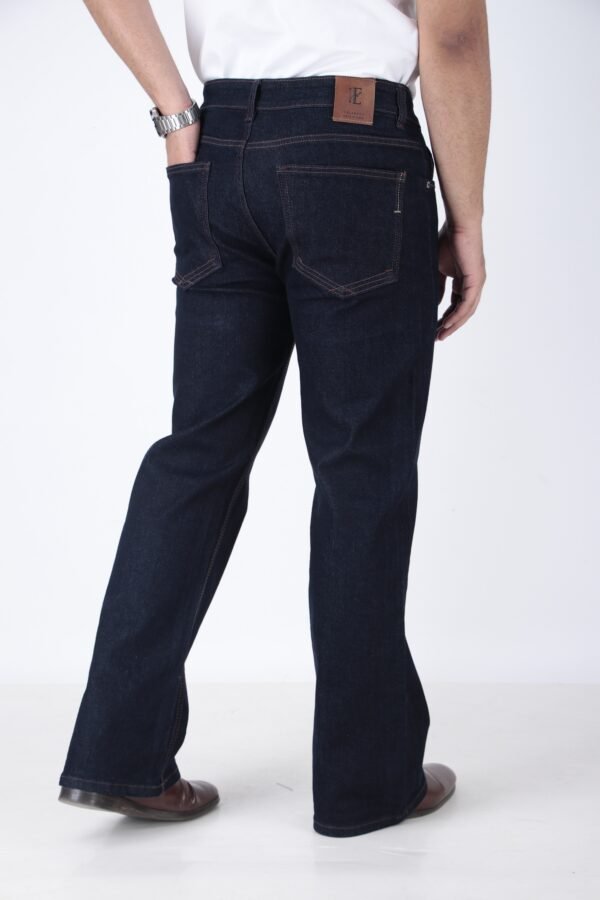 ELAROO RAW FINISH AND BURGUNDY OVERDYED  BOOTCUT DENIM DARK BLUE SHADE - Image 5