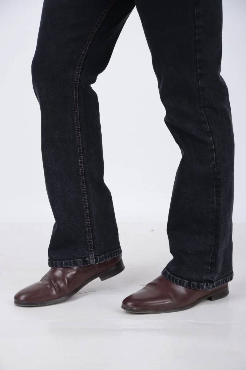 ELAROO RAW FINISH AND BURGUNDY OVERDYED  BOOTCUT DENIM - Image 6