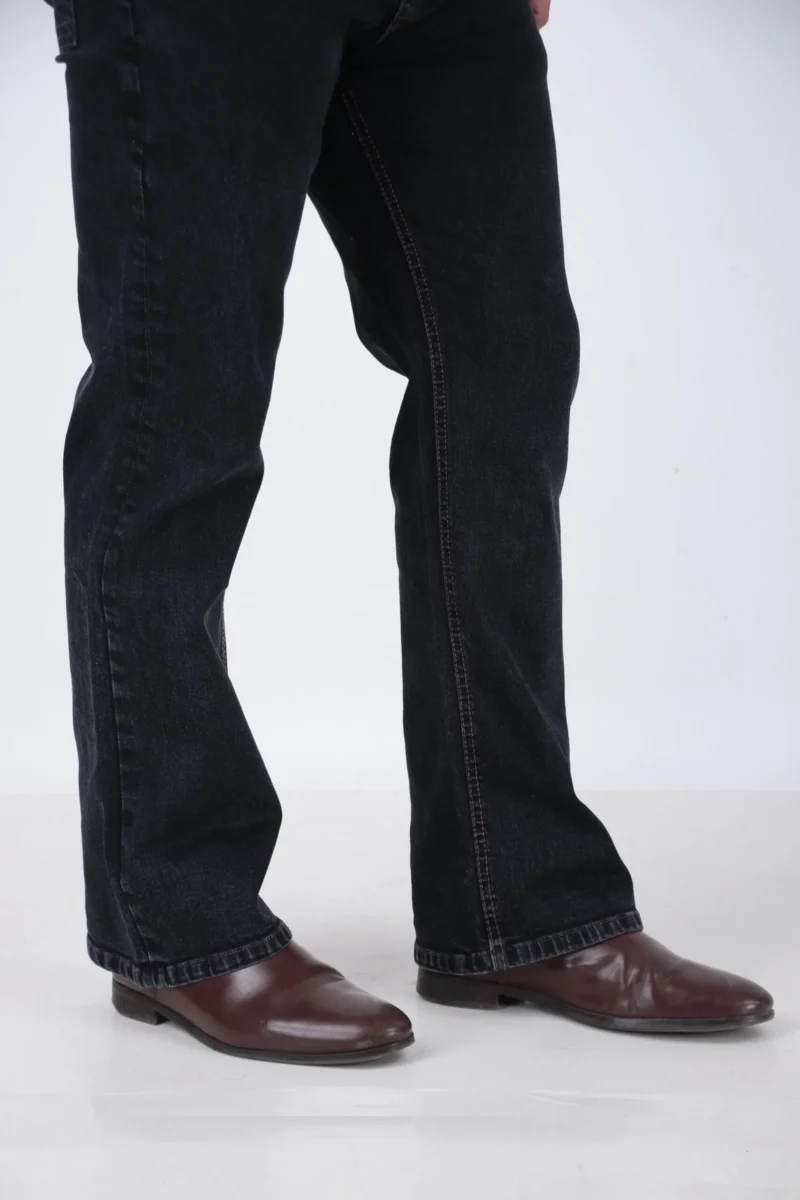ELAROO RAW FINISH AND BURGUNDY OVERDYED  BOOTCUT DENIM - Image 2